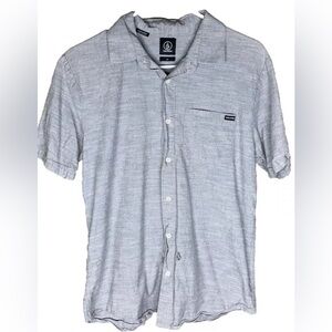 Volcom | Mens Short Sleeve Button Up | Size: S | Grey | Pre-Owned